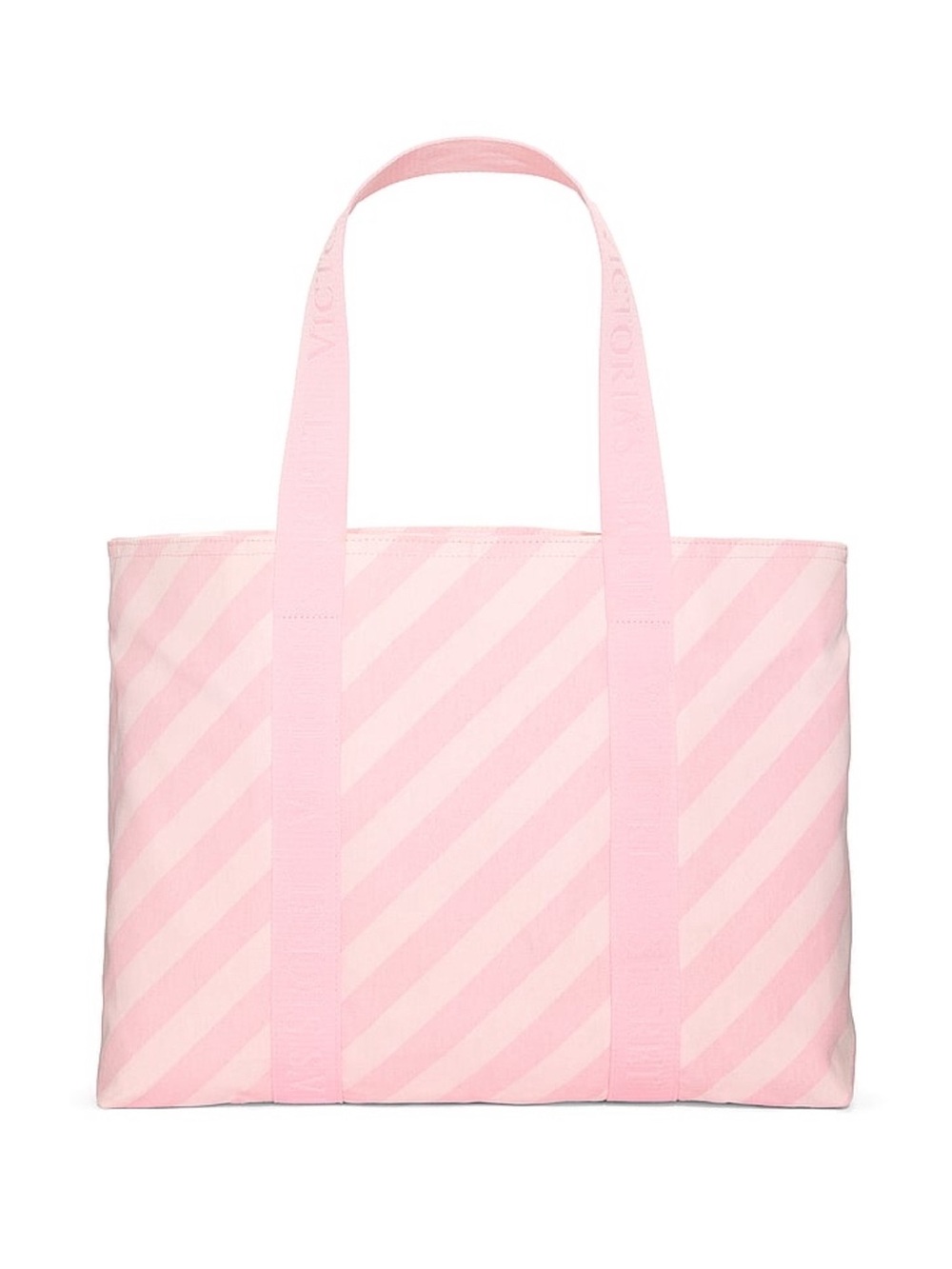 New Victoria’s Secret Pink Striped Tote Bag Purse NWT Heritage Canvas Handbag